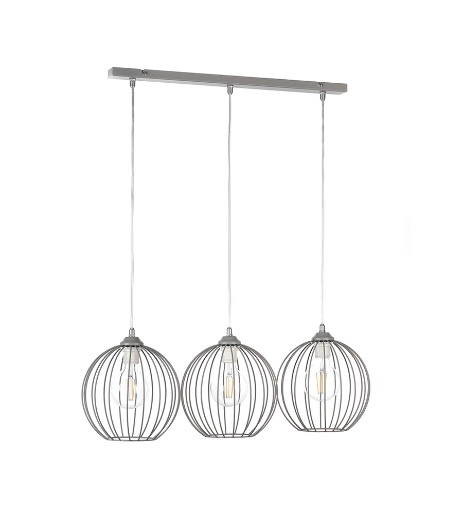 Lampadario onli "melone" grigio 3 luci, e27