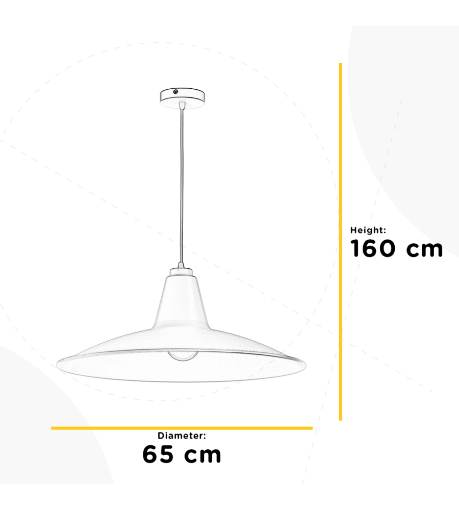 LAMPADARIO ONLI 'SOMBRERO' BIANCO DIAMETRO 65 CM, E27