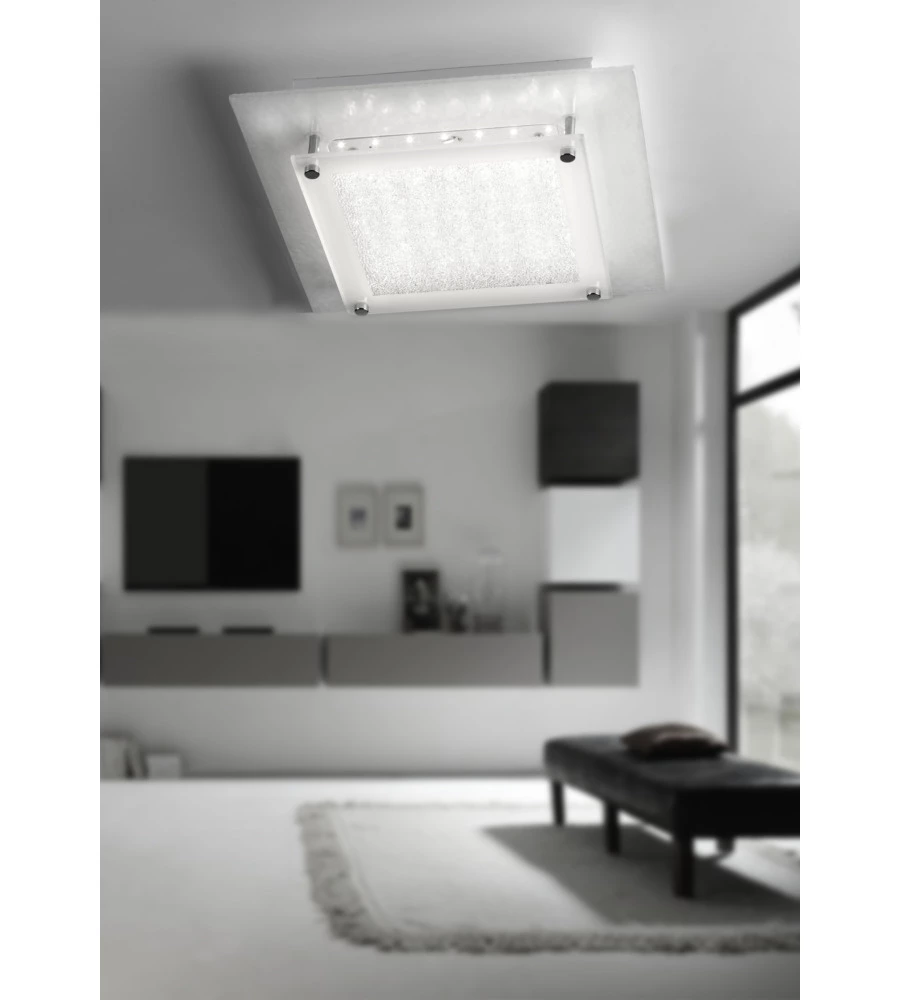 Plafoniera led "antilia" bianca 34x34 cm, 18 w