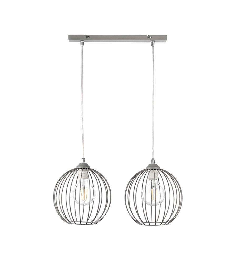 Lampadario onli "melone" grigio 2 luci, e27