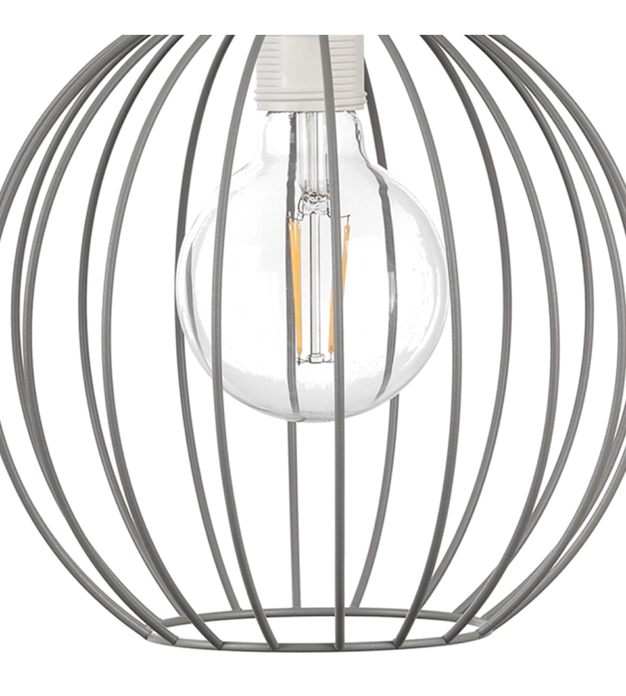 Lampadario onli "melone" grigio 2 luci, e27