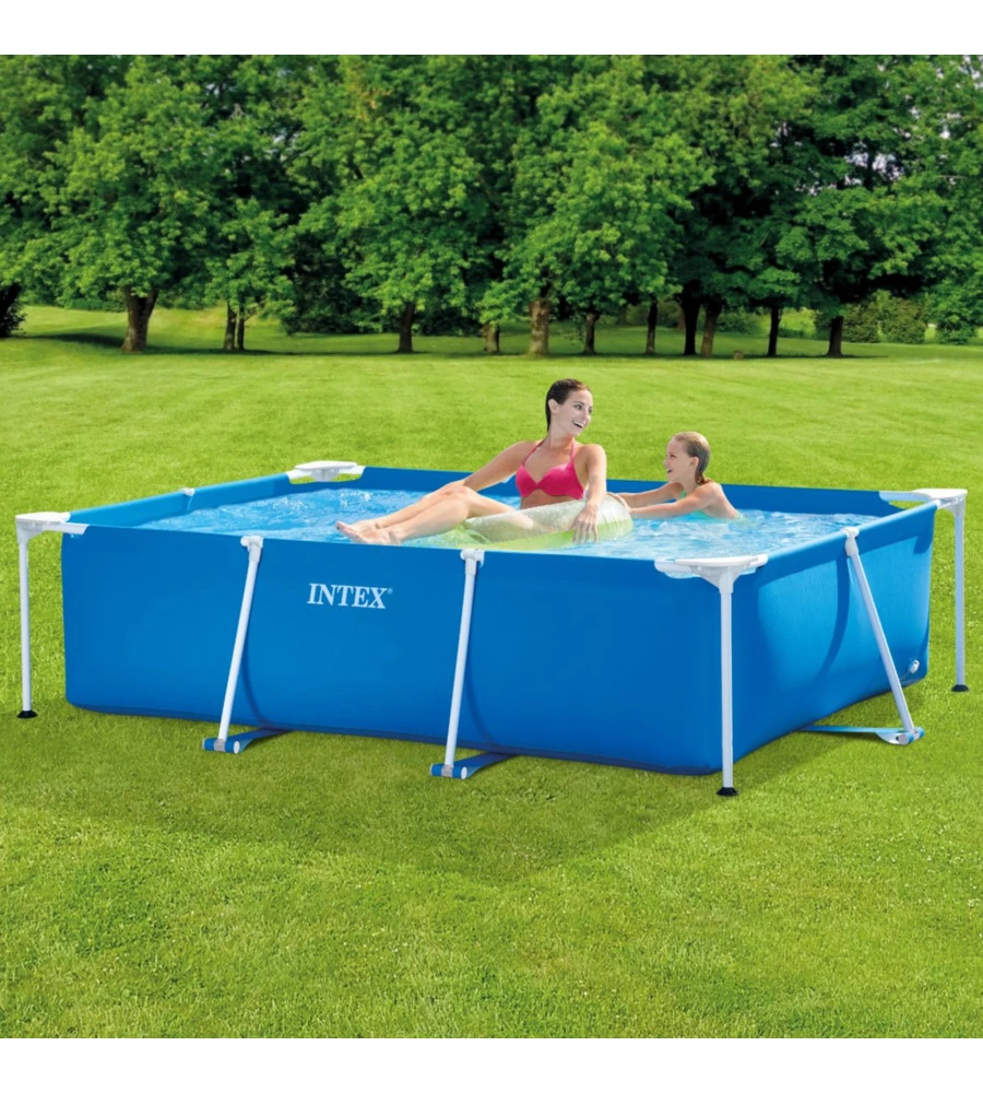 Piscina fuori terra rettangolare intex "rectangular frame" colore blu, 220x150x60 cm