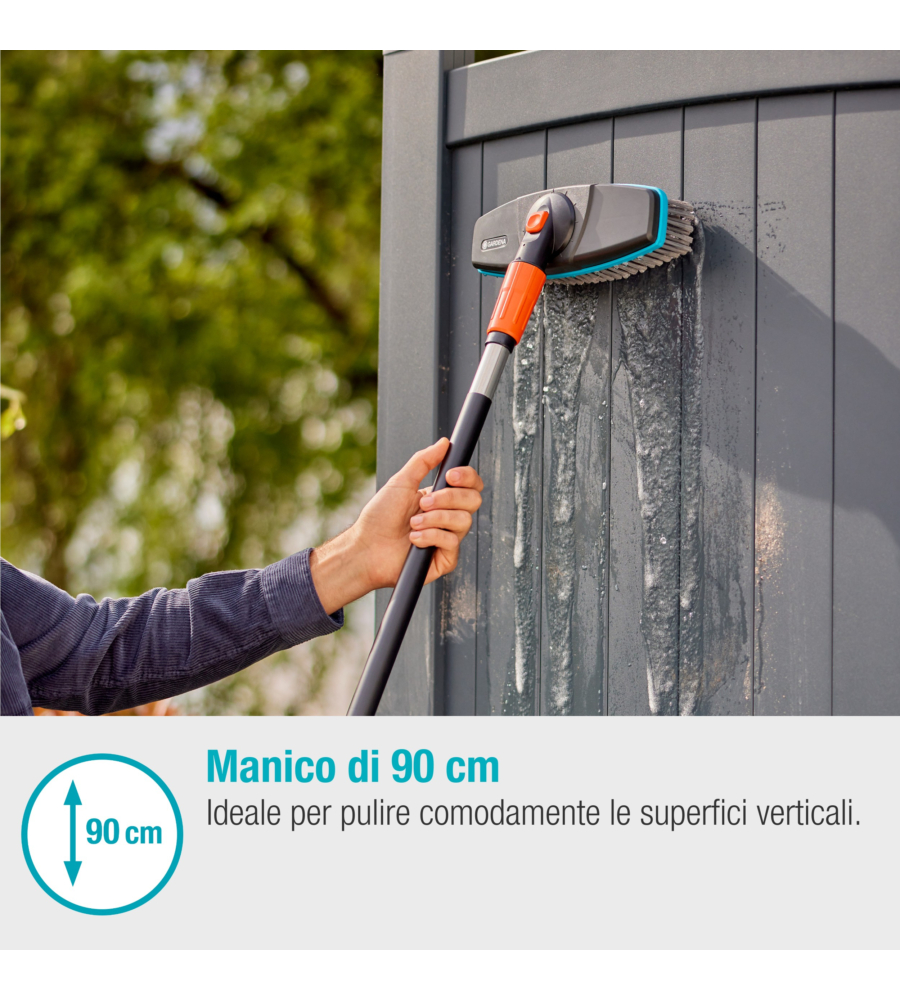 Set manico per pulizia gardena "cleansystem soft" per superfici delicate