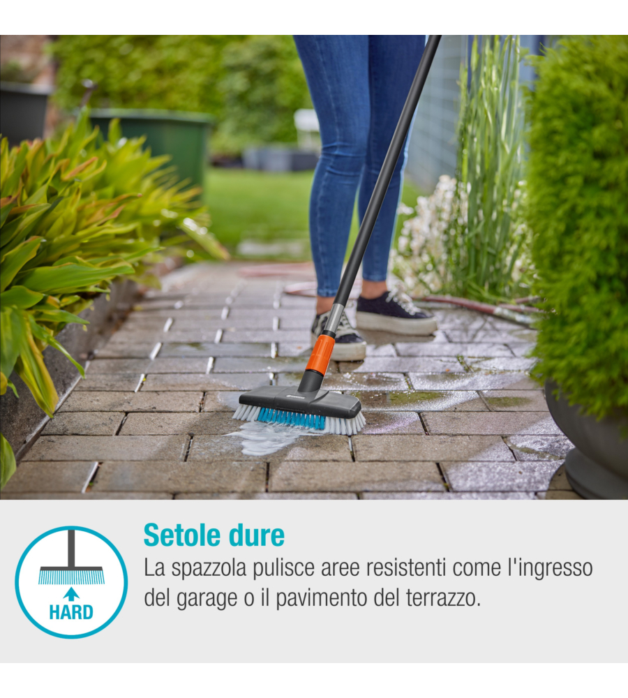 Set manico per pulizia gardena "cleansystem hard" per superfici resistenti