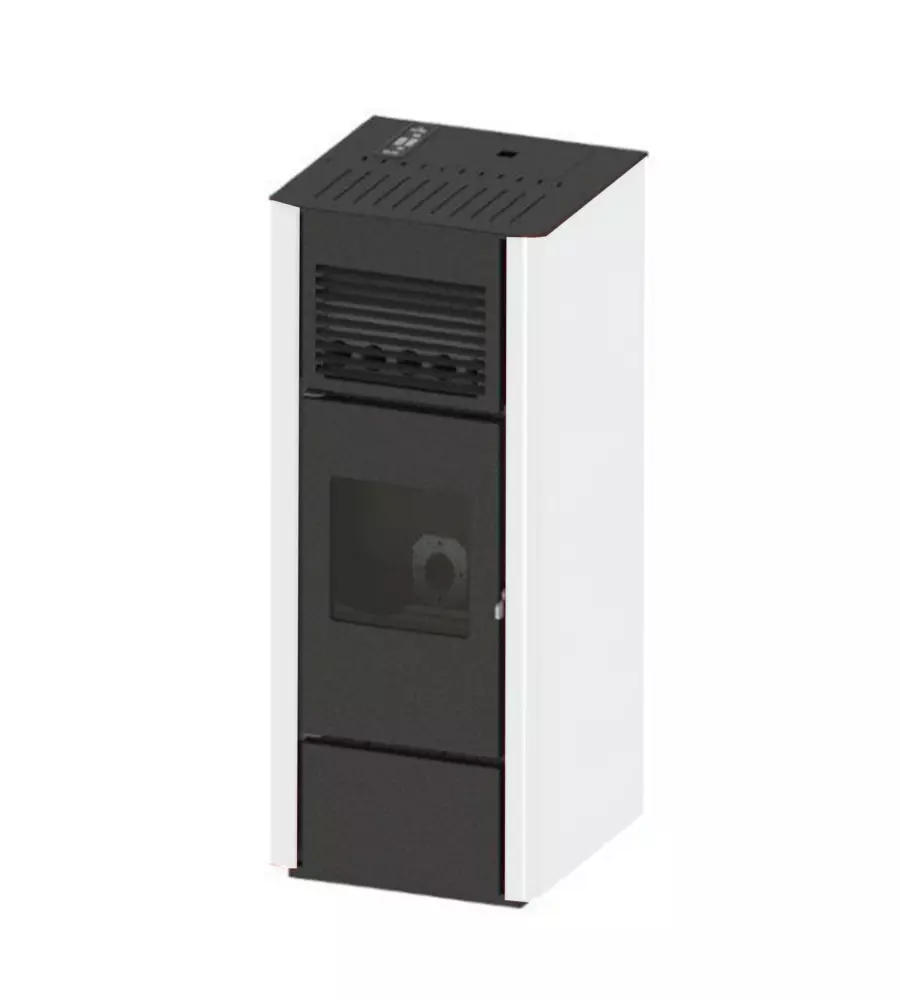 Stufa a pellet canalizzata punto fuoco "agata" bianco 14 kw