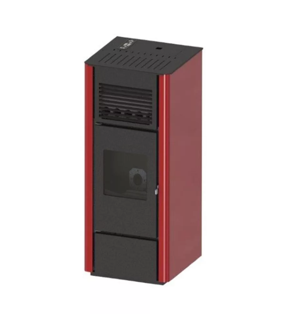 Stufa a pellet canalizzata punto fuoco "agata" rosso 14 kw