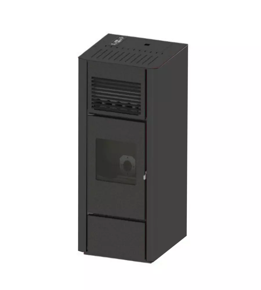 Stufa a pellet canalizzata punto fuoco "agata" nero 14 kw