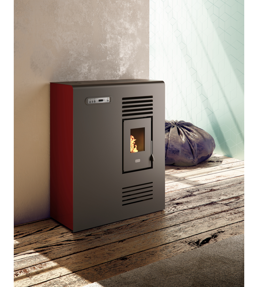 STUFA A PELLET SLIM PUNTO FUOCO "TINA" ROSSO 4 KW