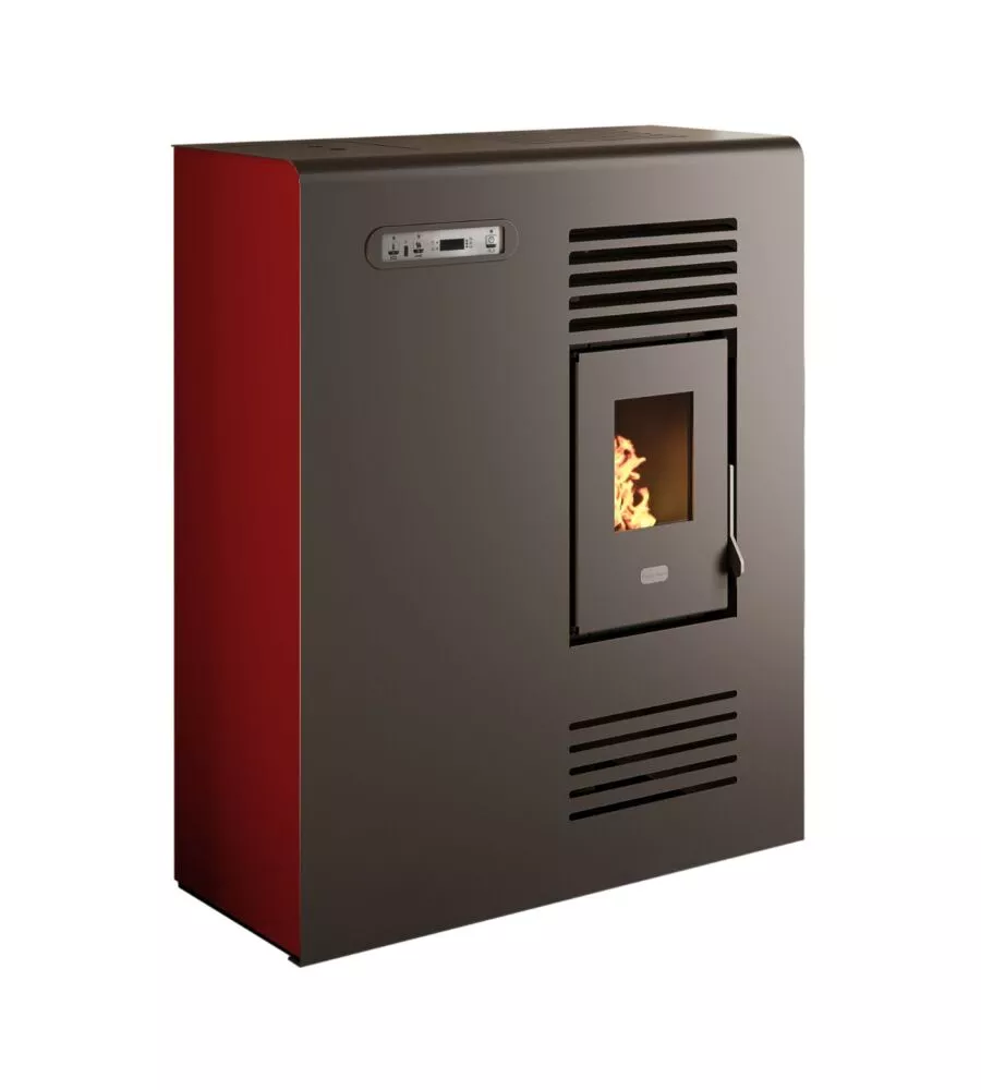 Stufa a pellet slim punto fuoco "tina" rosso 4 kw