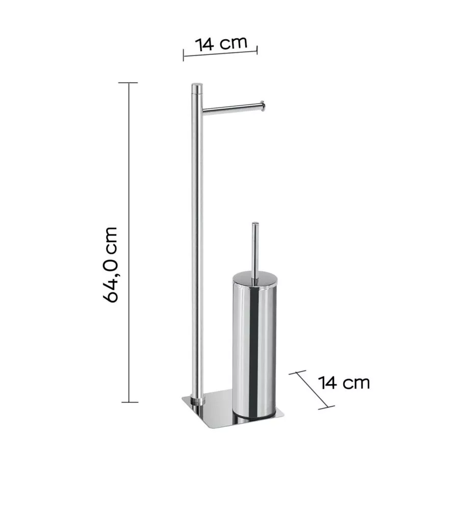 Piantana portarotolo e scopino wc gedy 'trilly' in acciaio inox cromato