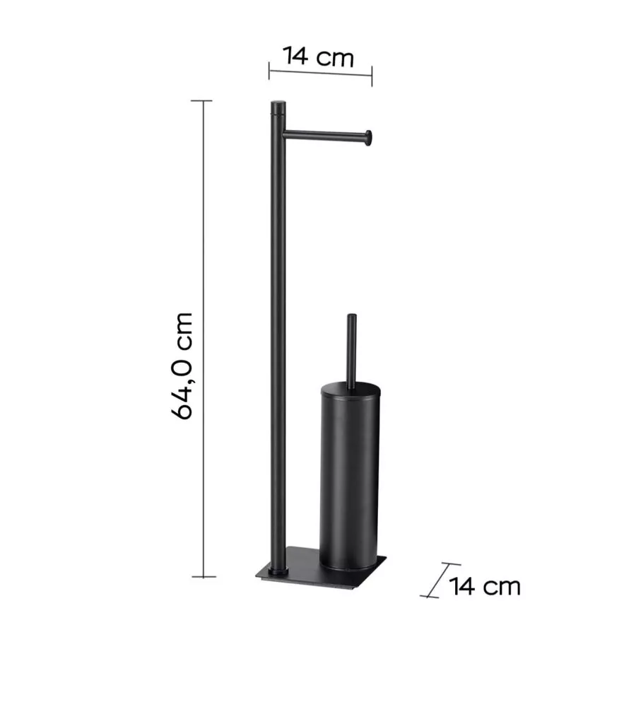 Piantana portarotolo e scopino wc gedy 'trilly' in acciaio inox nero