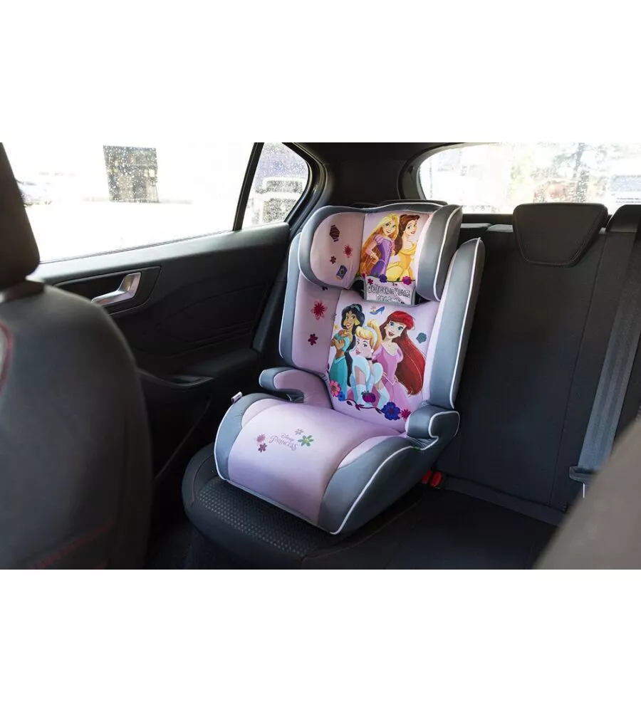 Seggiolino auto disney "princess" per bambini con altezza da 100 a 150 cm, ece r129