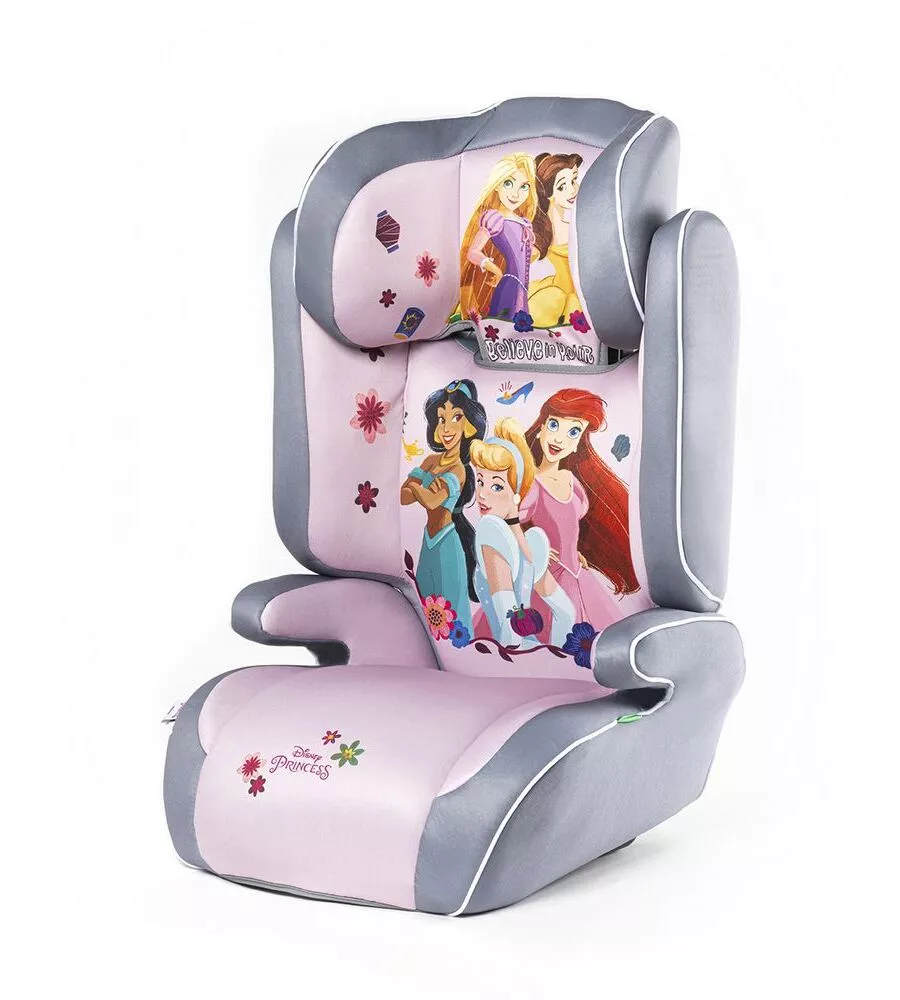 Seggiolino auto disney "princess" per bambini con altezza da 100 a 150 cm, ece r129