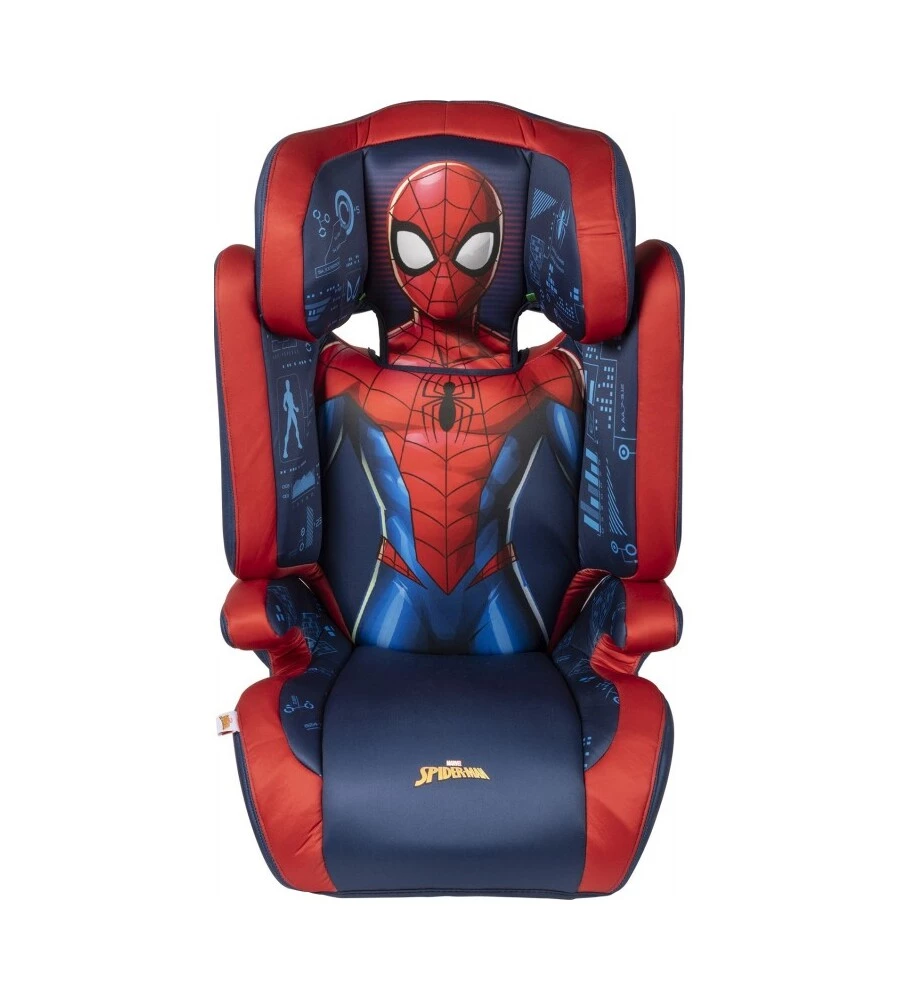 Seggiolino auto marvel "spiderman" per bambini con altezza da 100 a 150 cm, ece r129