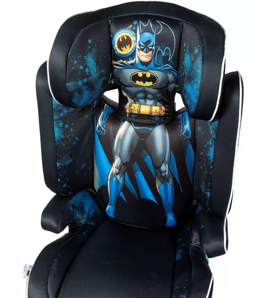 Seggiolino auto dc comics "batman" per bambini con altezza da 100 a 150 cm, ece r 129