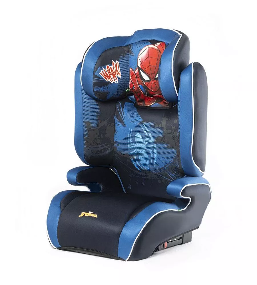 Seggiolino auto marvel "spiderman" isofix per bambini con altezza da 100 a 150 cm, ece r129