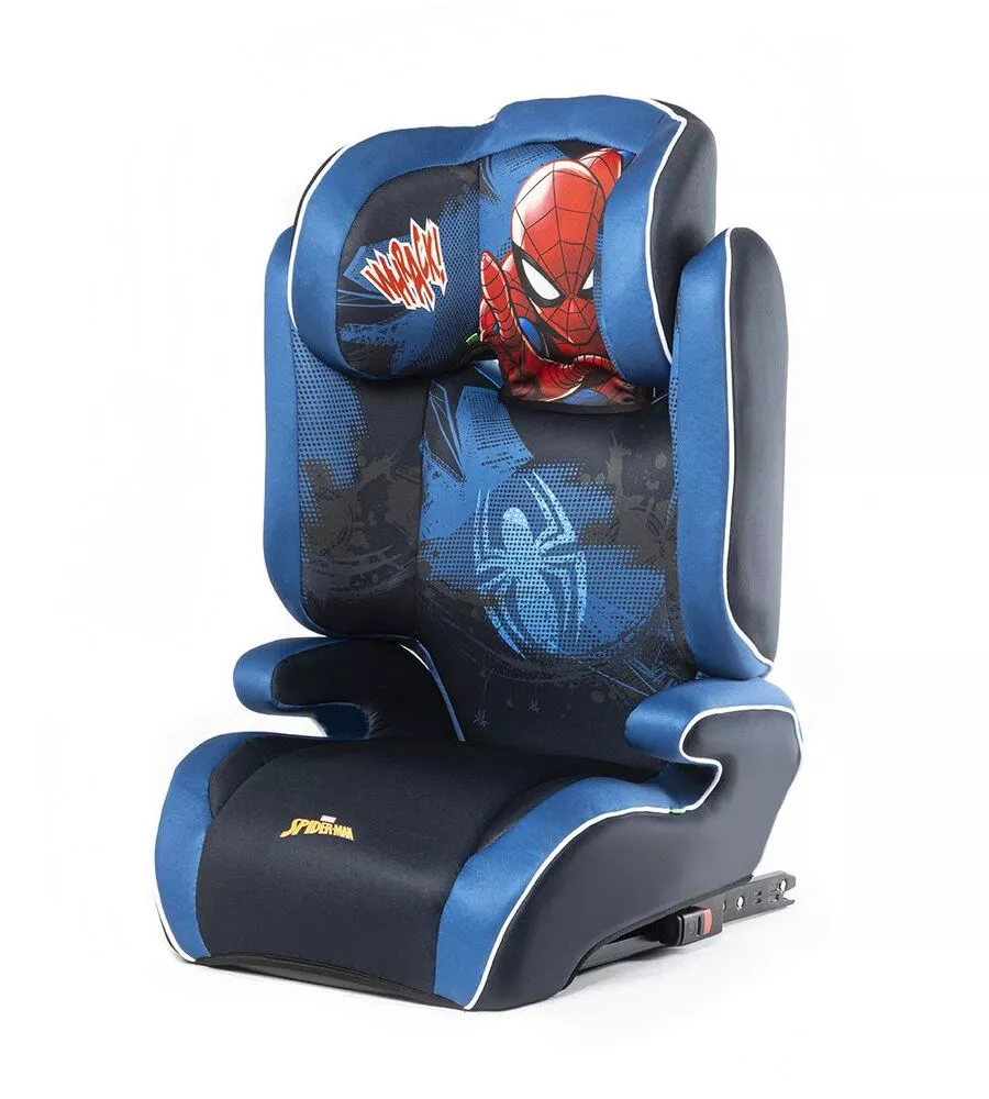 Seggiolino auto marvel "spiderman" isofix per bambini con altezza da 100 a 150 cm, ece r129