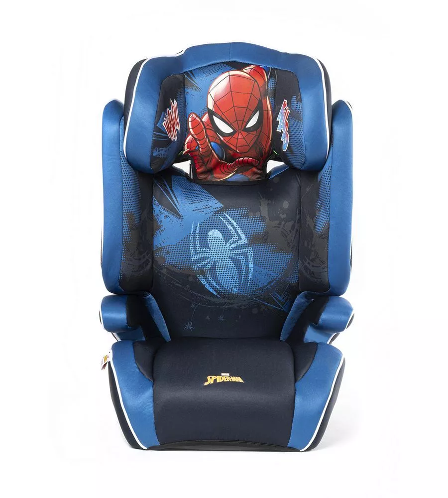 Seggiolino auto marvel "spiderman" isofix per bambini con altezza da 100 a 150 cm, ece r129