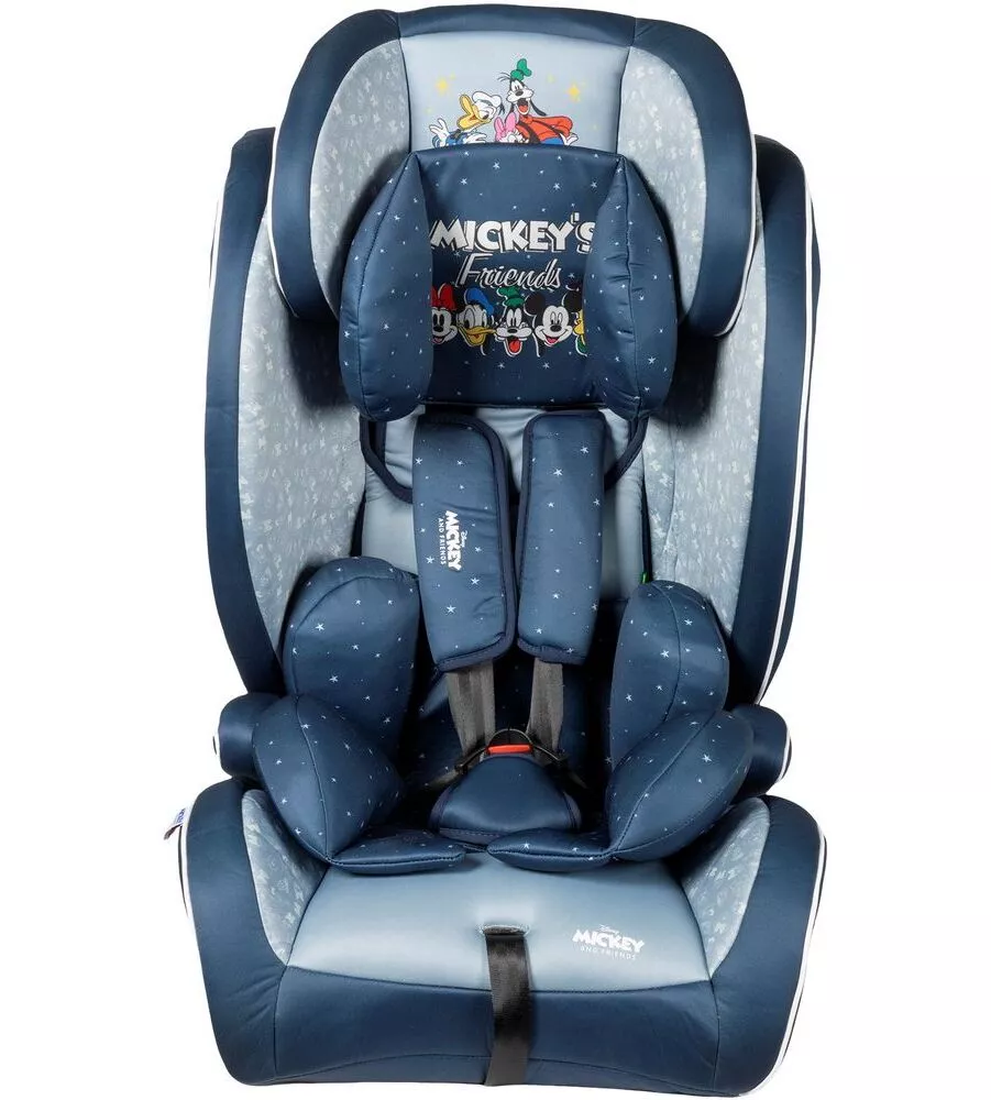 Seggiolino auto disney "mickey mouse" per bambini con altezza da 76 a 150 cm, ece r129