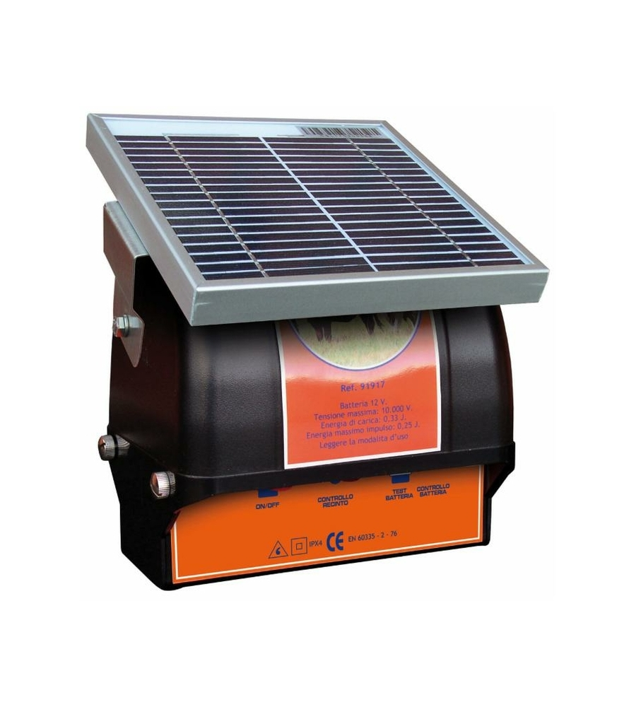 Elettrificatore per recinto con pannello solare ama "s250" 12v