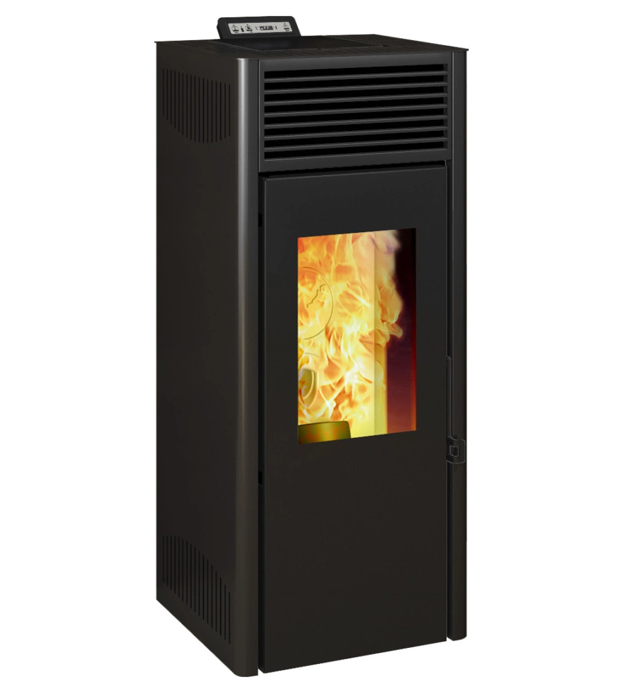 Stufa a pellet ventilata invicta "nola plus" nero 9,5 kw