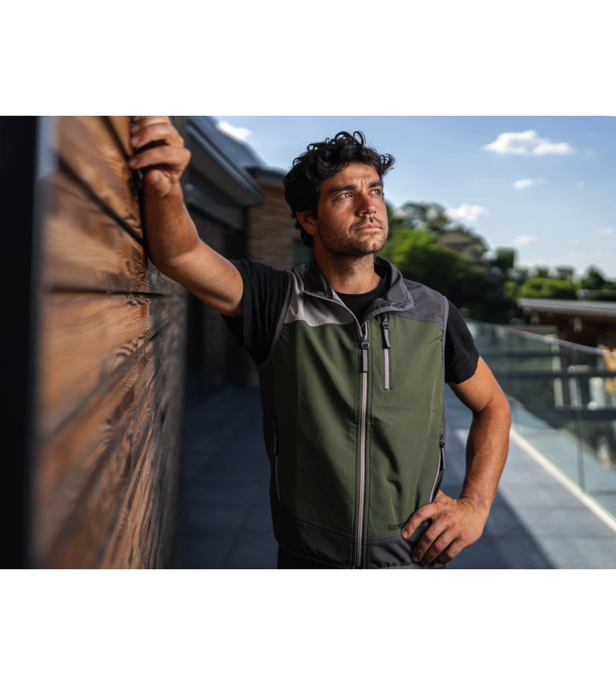 Gilet impermeabile da lavoro kapriol "earth" verde, tg xl