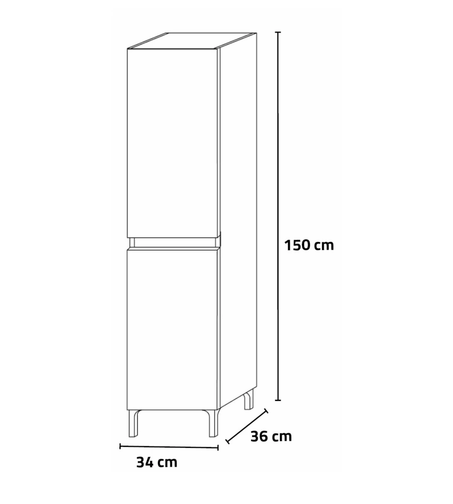 Colonna bagno a terra 'lisbona' rovere bianco  34x36x150 cm