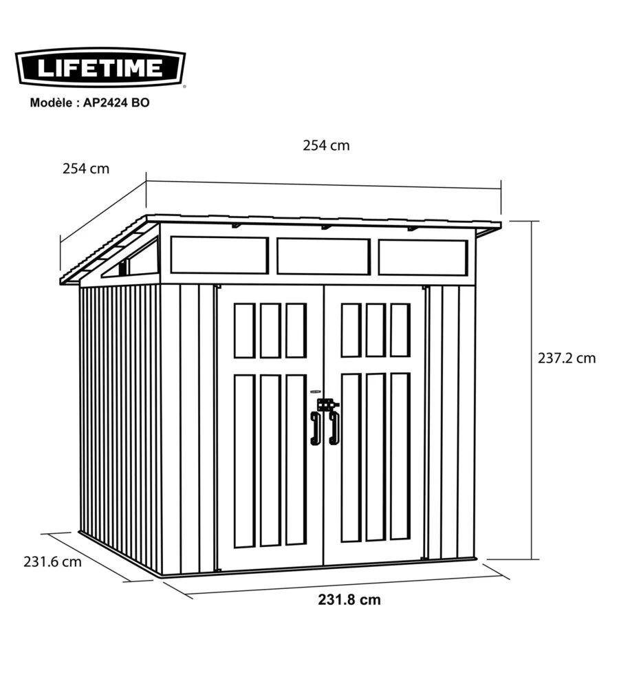 Casetta da giardino lifetime in resina effetto legno grigio 2,54x2,54x2,37 cm