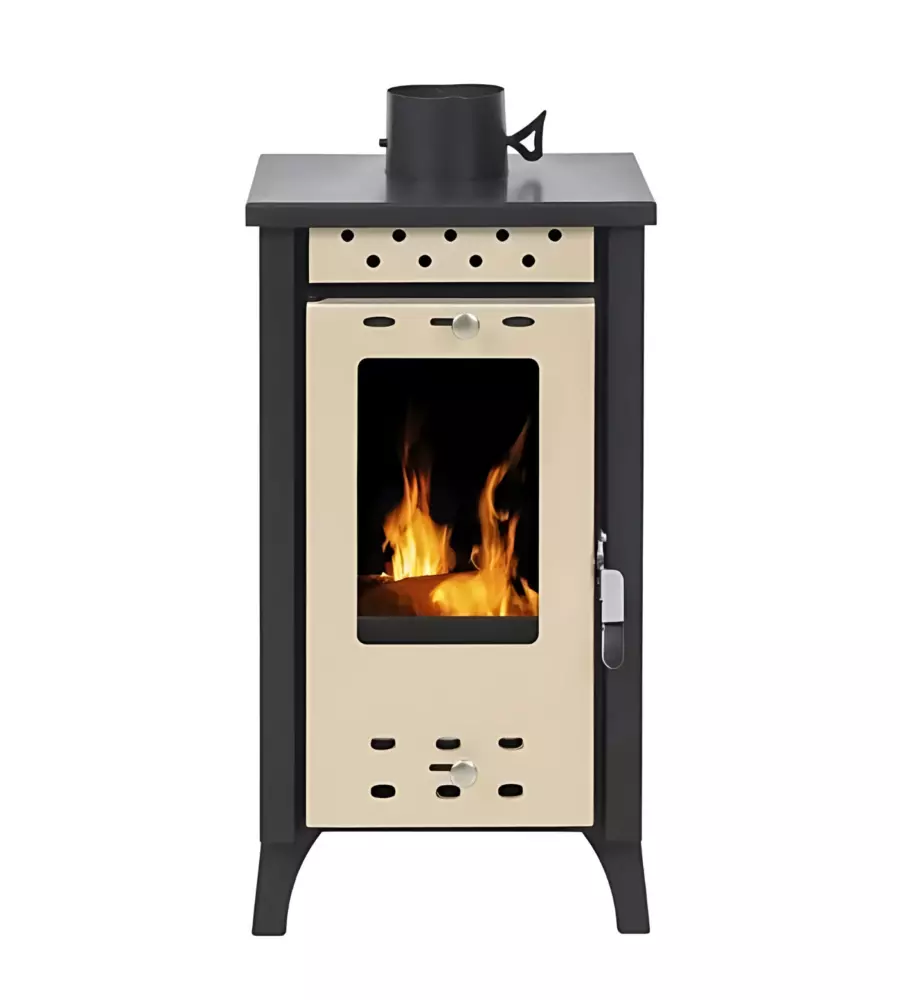 Stufa a legna divina fire "matilde" beige 7,7 kw