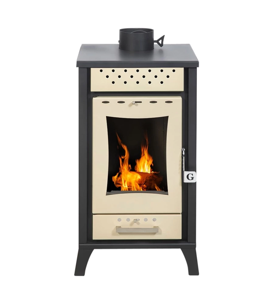 Stufa a legna divina fire "olga" beige 15 kw