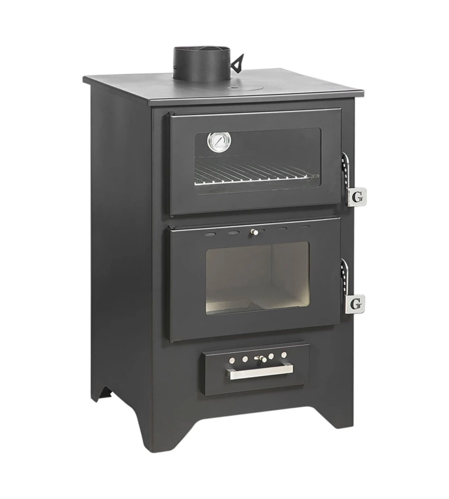 Stufa a legna con forno divina fire "silvia" nero 14,6 kw