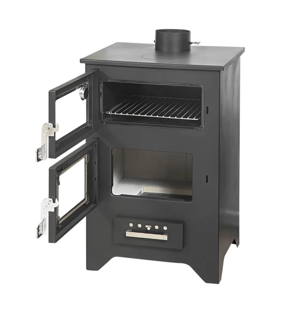 Stufa a legna con forno divina fire "silvia" nero 14,6 kw