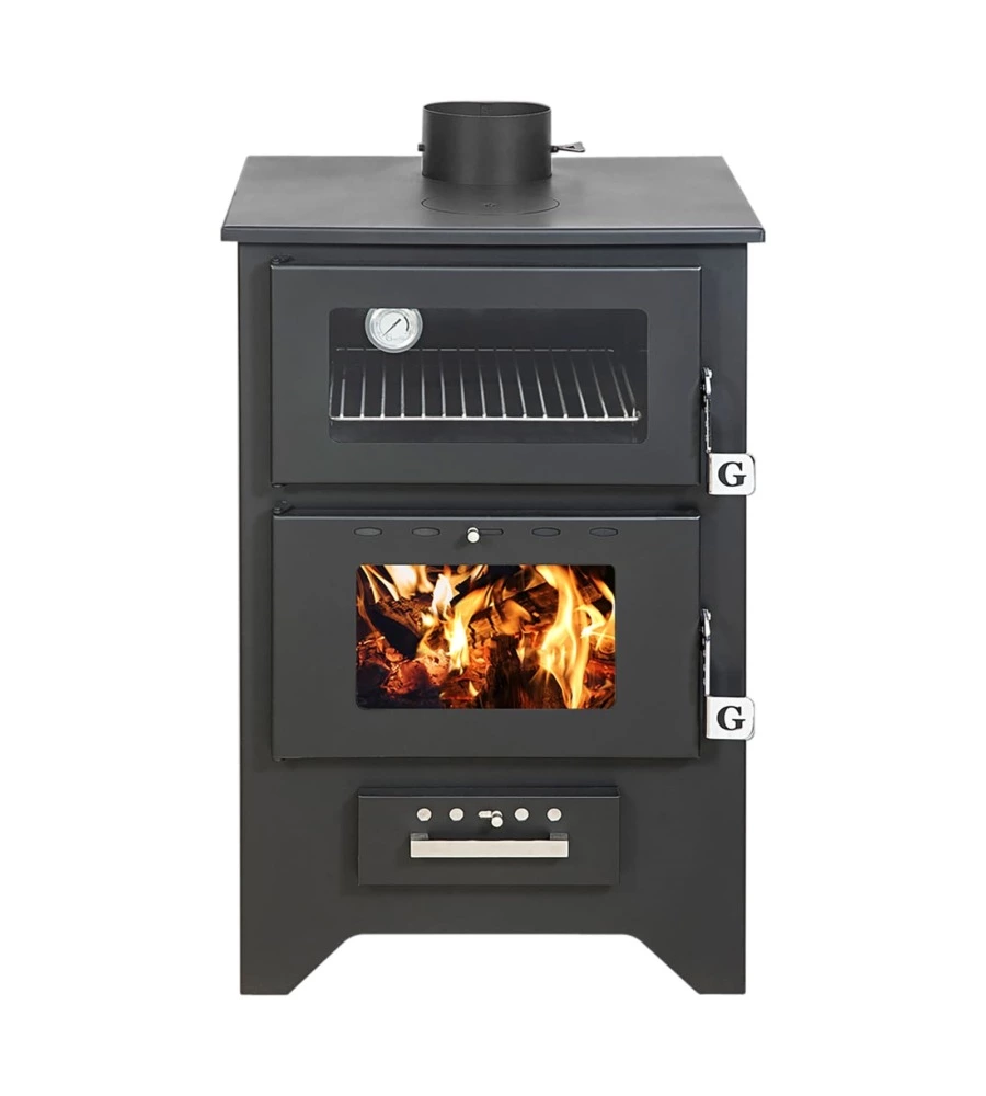 Stufa a legna con forno divina fire "silvia" nero 14,6 kw