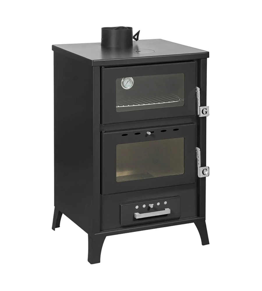 Stufa a legna con forno divina fire "marika" nero 22 kw