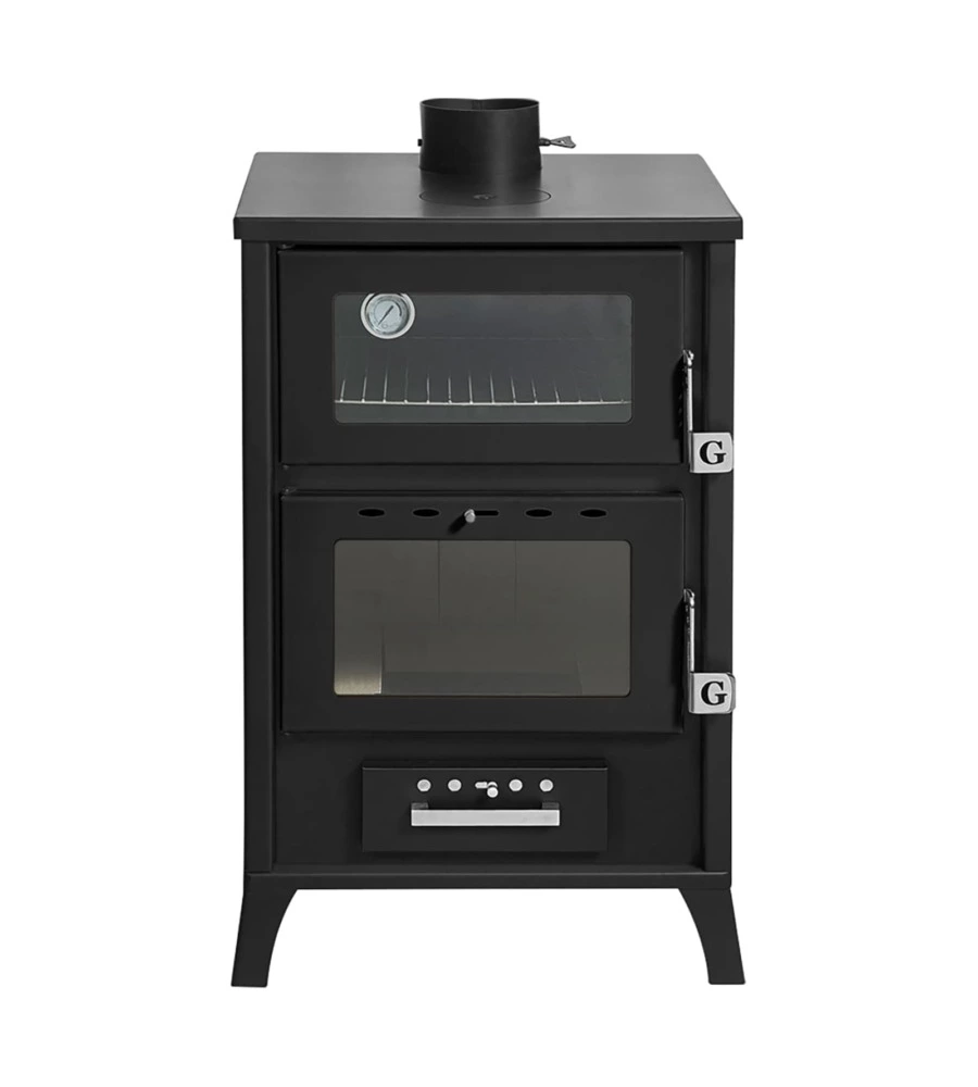 Stufa a legna con forno divina fire "marika" nero 22 kw