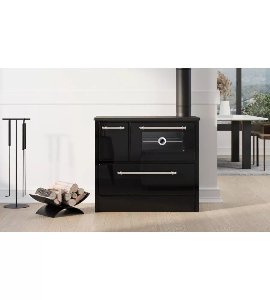 Cucina a legna divina fire "beatrice" nero 9 kw