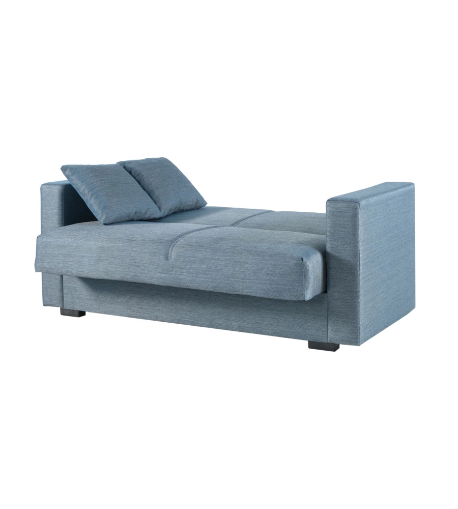 Divano letto "afrodite" 2 posti grigio-blu, 155x80x87 cm