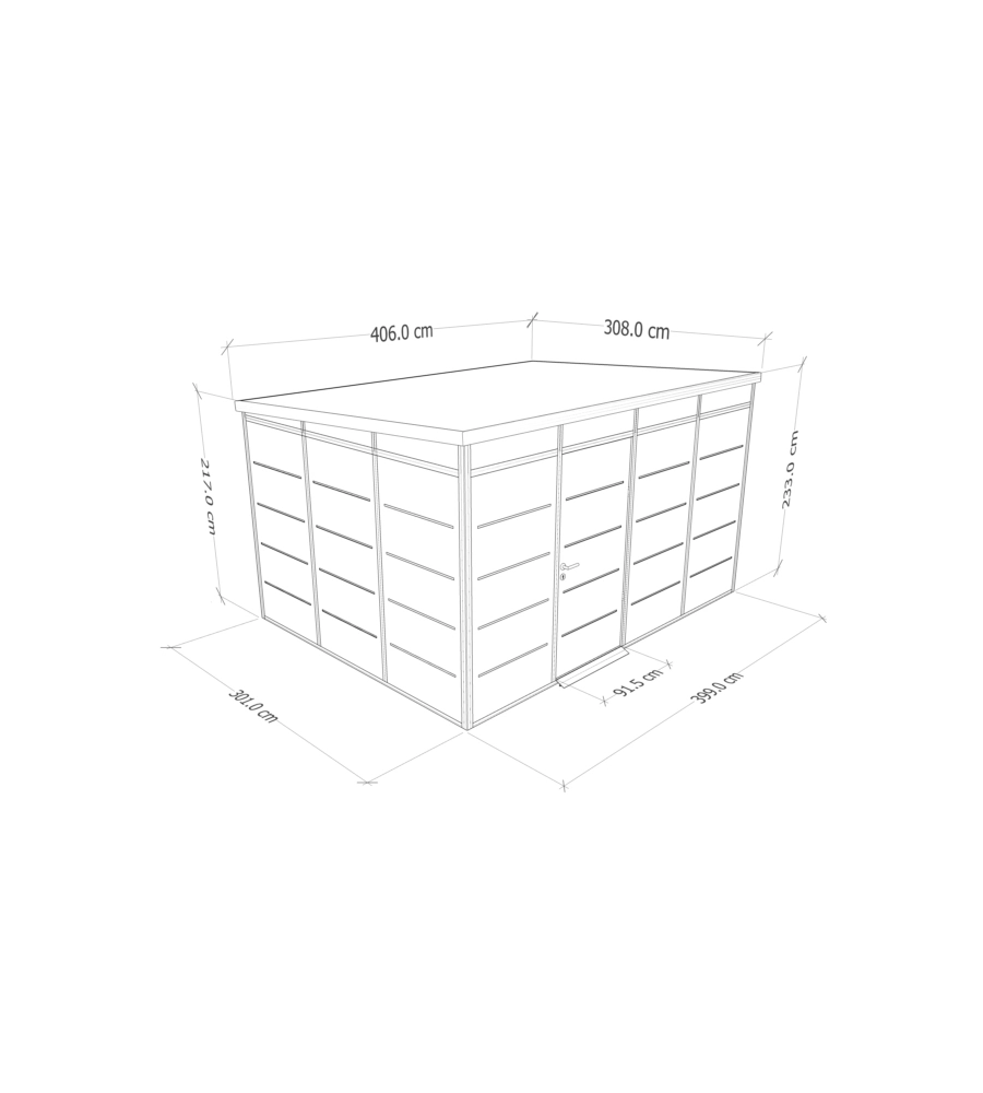 Casetta da giardino in pvc e alluminio coibentata artplast 'modulare' nero e grigio 3x4 mt