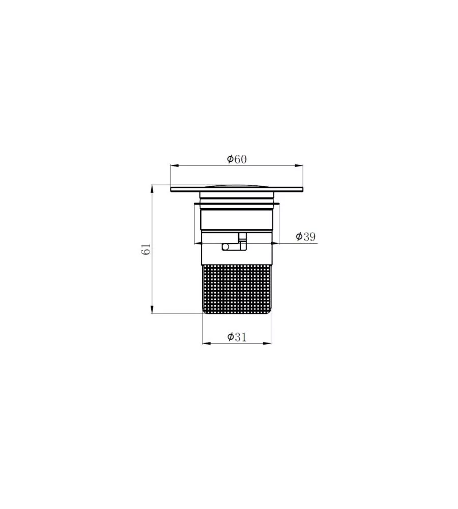 Piletta clicl clack idro-bric 'izzy' con cestello raccoglitore, diametro 34-37 mm