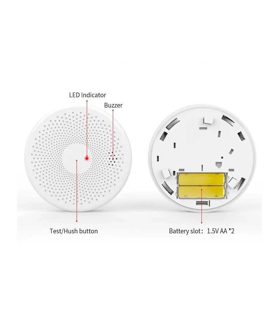 Rilevatore di monossido di carbonio e fumo "smart tuya" con controllo wi-fi