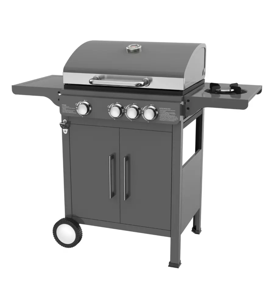 Barbecue a gas ompagrill "expert 4" nero 4 bruciatori