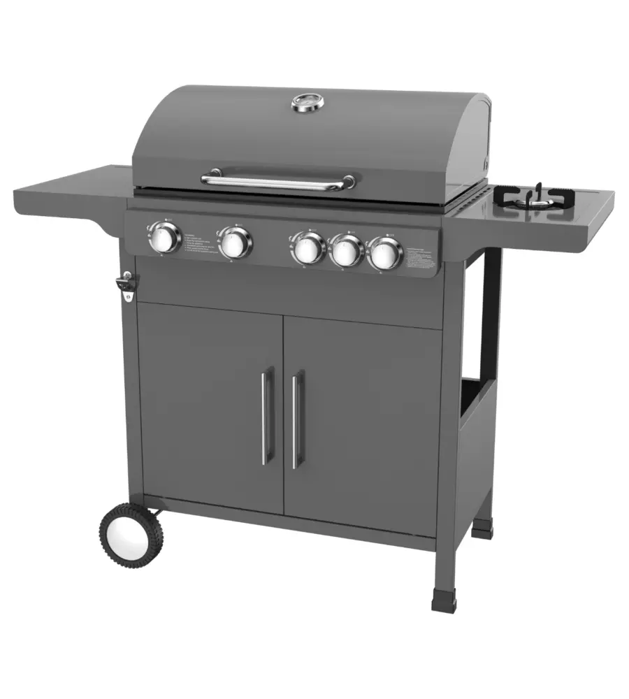 Barbecue a gas ompagrill "expert 5" nero 5 bruciatori