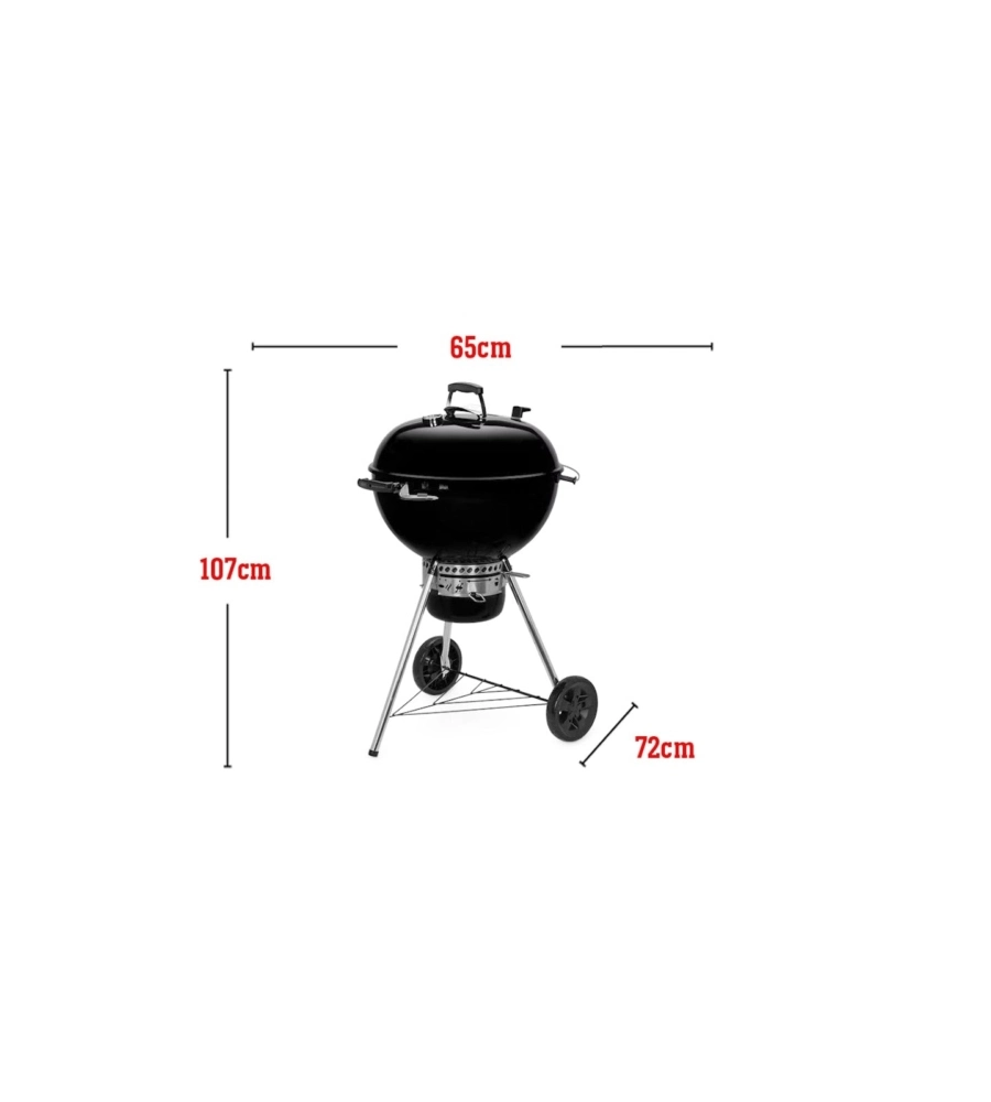 Barbecue a carbone weber 'master touch e-5750 slate' nero con griglia 57 cm