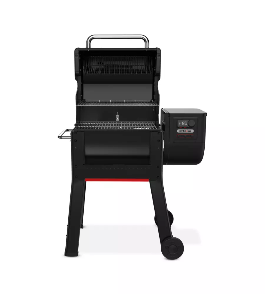 Barbecue a pellet weber "smoque" nero con griglia 56x45 cm