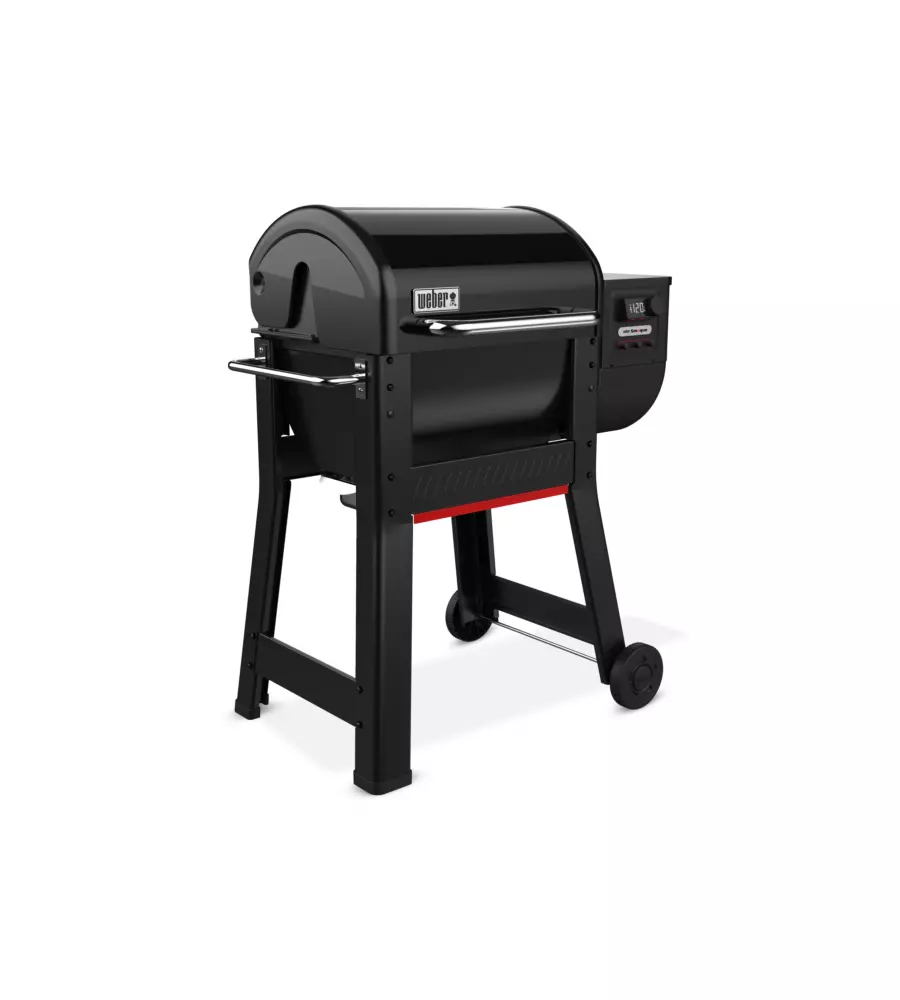 Barbecue a pellet weber "smoque" nero con griglia 56x45 cm