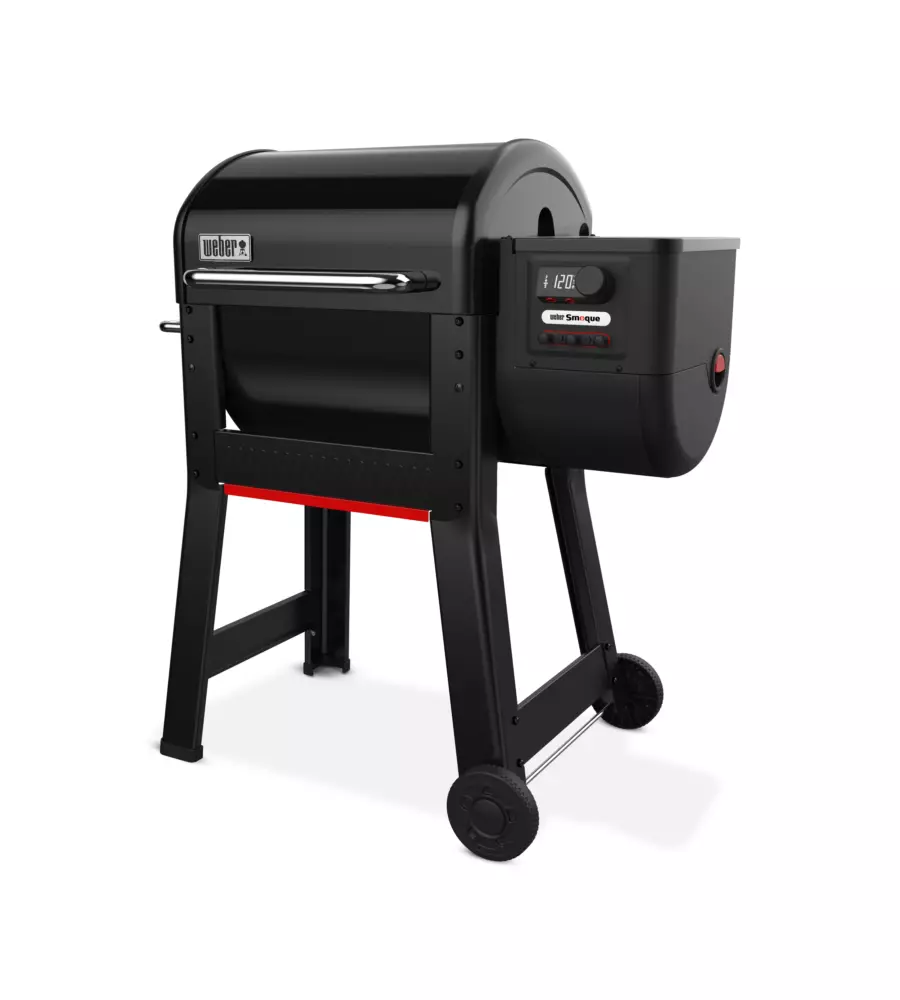 Barbecue a pellet weber "smoque" nero con griglia 56x45 cm