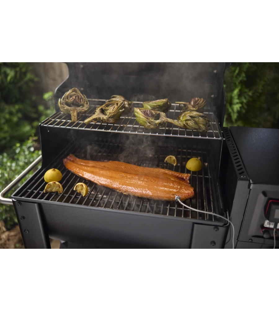 Barbecue a pellet weber "smoque" nero con griglia 56x45 cm