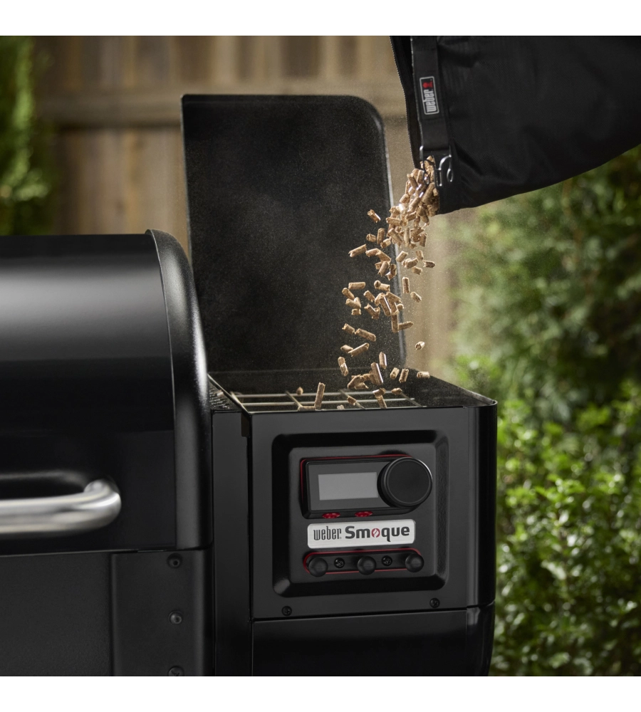 Barbecue a pellet weber "smoque xl" nero con griglia 86x45 cm