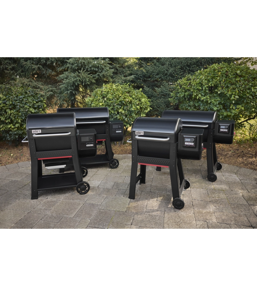 Barbecue a pellet weber "searwood" nero con griglia 61x45 cm