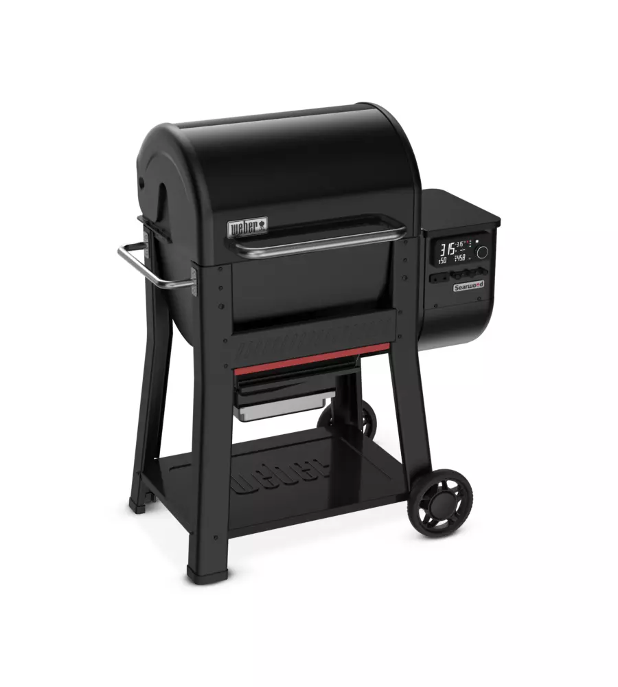 Barbecue a pellet weber "searwood" nero con griglia 61x45 cm